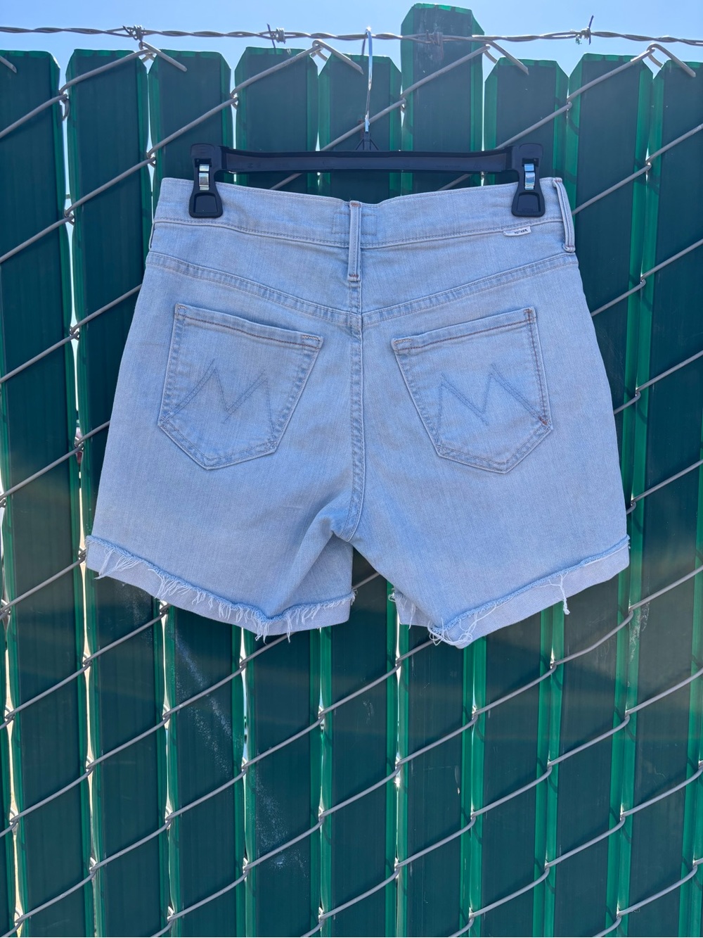 MOTHER Light Blue Denim Cutoff Shorts